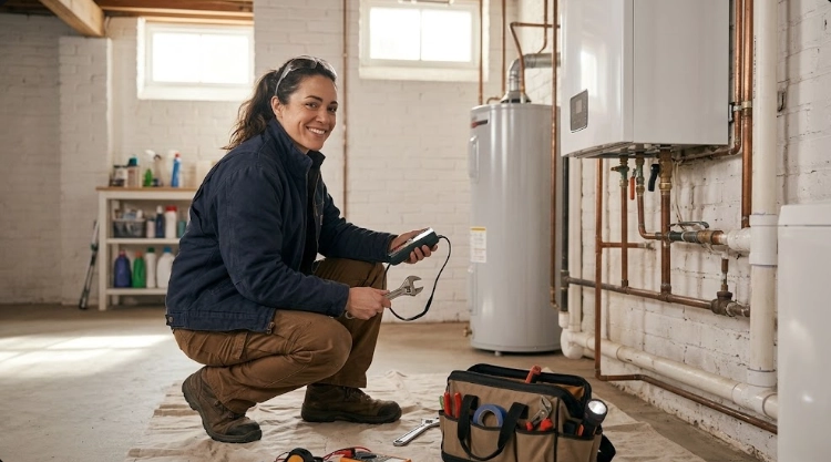 gas line repair Midwood Brooklyn technician inspecting gas manifold